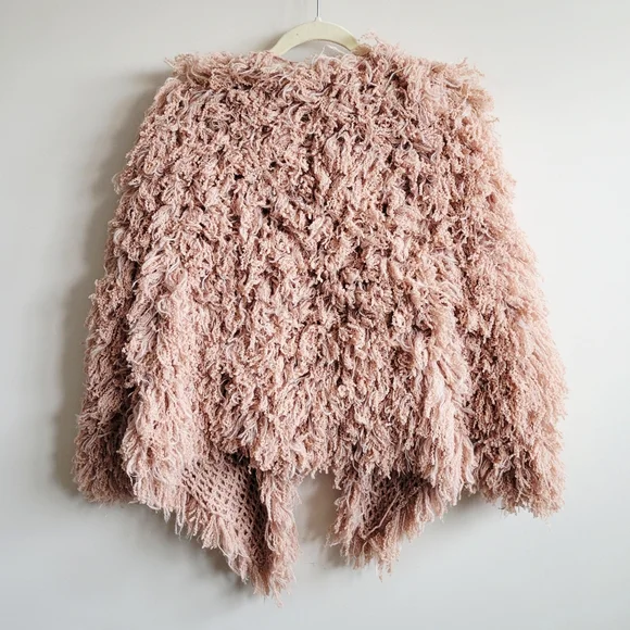 Ryan Roche Furry Cashmere Cardigan Rose Wood